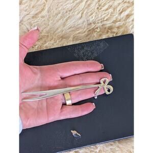 Mikimoto International 18-8 Stainless Steel Cocktail Forks Bow Pearl Set of 4